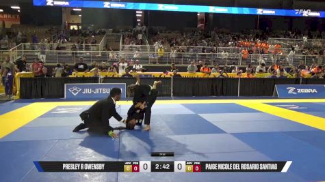 Paige Nicole Del Rosario Santiag vs Presley R Owensby 2025 Pan Kids Jiu-Jitsu IBJJF Championship
