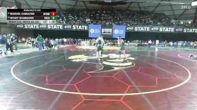 Boys 3A 106 lbs Champ. Round 2 - Manuel Camacho, Mount Vernon vs Wyatt Schmauss, Ridgeline