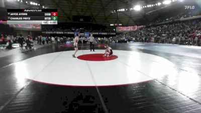 Boys 2A 106 lbs Champ. Round 1 - Charles Fritz, Orting vs JAYCE AYERS, W. F. West