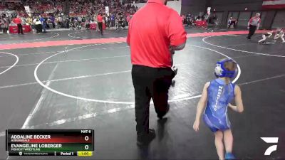 55 lbs Quarterfinal - Addaline Becker, Auburndale vs Evangeline Loberger, Mishicot Wrestling