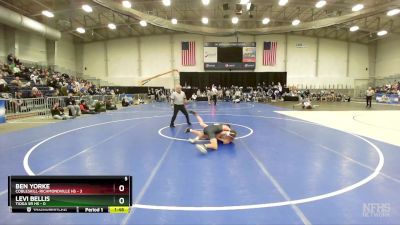 132 lbs Round 1 (3 Team) - Levi Bellis, Tioga Sr HS vs Ben Yorke, Cobleskill-Richmondville HS