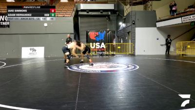 Junior Boys - 138 lbs Cons. Round 2 - Jake Simmons vs Adam Hernandez, Hueneme High School Wrestling