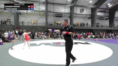 Junior Girls FS - 110 lbs Cons. Round 2 - Elisabeth Norton, WA vs Keira Siason, CA