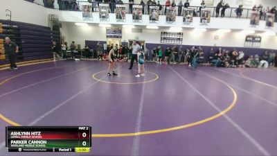 77 lbs Round 1 - Ashlynn Hitz, Lovell Middle School vs Parker Cannon, Worland Middle School