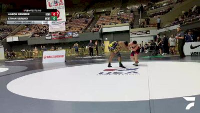 Schoolboys - 155 lbs Cons. Round 3 - Ethan Sereno, Manteca Cobras Wrestling Club vs Aaron Hemmer, Red Star Wrestling Academy