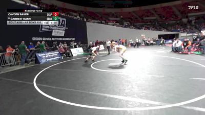 4A Boys 190 lbs Champ. Round 1 - Garrett Nash, Crook County Boys vs Cayden Baker, Scappoose Boys