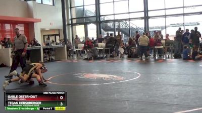 B-18 lbs 3rd Place Match - Tegan Hershberger, Golden Hawk Wrestling Club vs Gable Osterhout, Hammerin Hawks