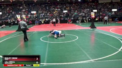 122 lbs Quarterfinal - Bailey Crow, KAWA vs Lila Krull, Unattached