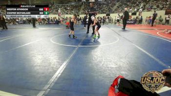 43 lbs Round Of 32 - Weston Atkinson, Honey Badgers Wrestling Club vs Cooper McFarland, Highlander Youth