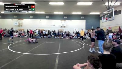 120 lbs Cons. Sub-semis - Benjiman Schooley, Team Real Life Wrestling vs Korbyn Shaw, Declo Stingers