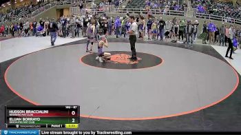 87 lbs Champ. Round 2 - Hudson Braccialini, Newberg Mat Club vs Elijah Borrayo, Deschutes Mat Club