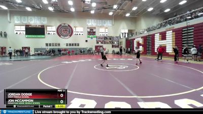 85 lbs Quarterfinal - Jon McCammon, Mountain Home Middle School vs Jordan Dodge, West Middle School