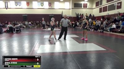 130 lbs Cons. Round 2 - Emma Evens, Osage vs Adyen Keefe, Osage