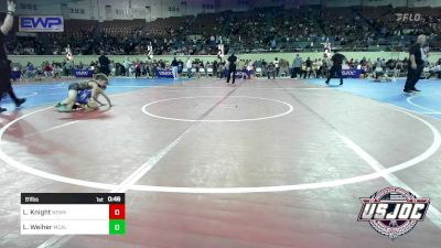 61 lbs Round Of 16 - Lucas Knight, Newkirk Takedown Club vs Logan Weiher, McAlester Youth Wrestling