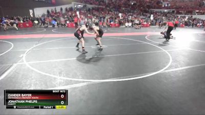 145 lbs Cons. Round 4 - Jonathan Phelps, Cadott vs Zander Bayer, Weyauwega-Fremont Youth