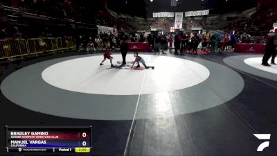 53 lbs Quarterfinal - Bradley Gamino, Sanger Warpath Wrestling Club vs Manuel Vargas, California