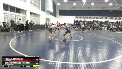 126 lbs Quarterfinal - Eduardo Miguel Montecino, St. John Bosco vs Michael Manzano, La Canada