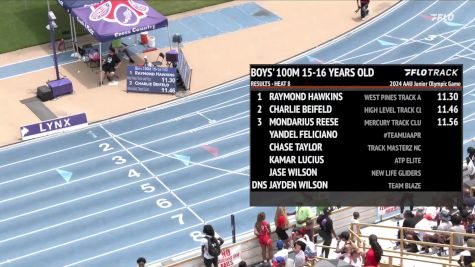 Youth Boys' 100m, Finals 9 - Age 15-16