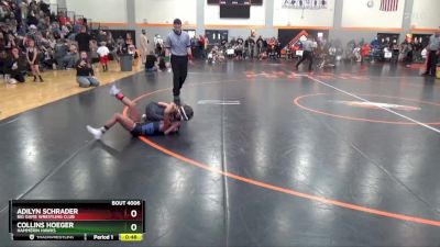 PW-2 lbs Round 2 - Adilyn Schrader, Big Game Wrestling Club vs Collins Hoeger, Hammerin Hawks