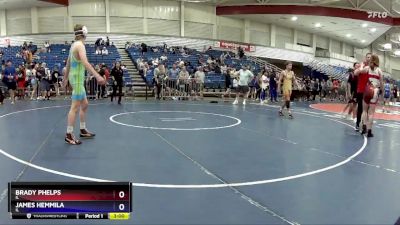 120 lbs Cons. Round 6 - Brady Phelps, IL vs James Hemmila, IL