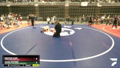 70 lbs 1st Place Match - Kasen Bonser, Southwest Wolverines Wrestling vs Weston Suek, Casper Wrestling Club