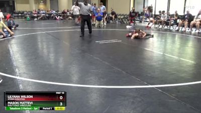 80 lbs Cons. Round 3 - Mason Mattevi, Gulf Coast Wrestling vs Lilyana Wilson, Storm Wresting