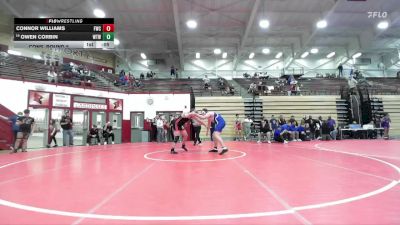 285 lbs Cons. Round 5 - Owen Corbin, Warsaw Tiger Wrestling vs Connor Williams, Franklin Wrestling Club