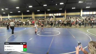 102 lbs Consi Of 8 #1 - Derek Wade, Mustangs WC vs Daniel Zamora, Threshold WC