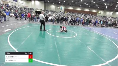 73 lbs Round Of 16 - Roman Vierra, Durham Elite vs Garan Olson, Carson Bulldogs