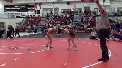 120 lbs 1st Place Match - Martha Willard, Iowa City High vs Grace Green, Central DeWitt