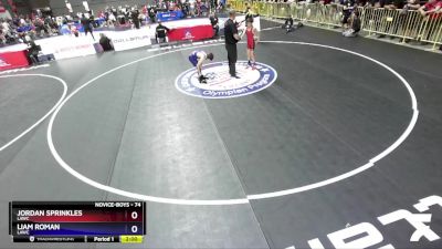 74 lbs Quarterfinal - Jordan Sprinkles, LAWC vs Liam Roman, LAWC