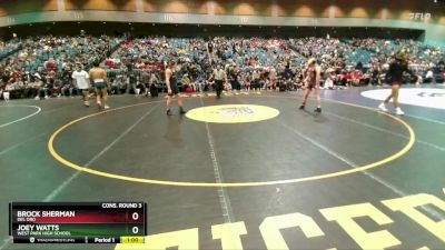 165 lbs Cons. Round 3 - Joey Watts, West Park High School vs Brock Sherman, Del Oro