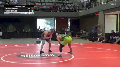 157 lbs Quarterfinal - Aden Graves, Providence (Mont.) vs Logan Hancey, Embry-Riddle (Ariz.)