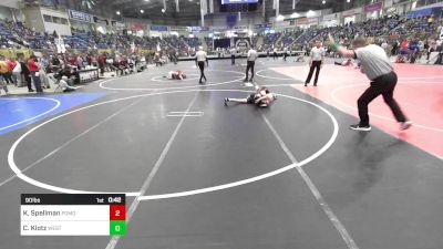 90 lbs Consi Of 8 #1 - Kayce Spellman, Pomona Elite vs Caleb Klotz, West Grand