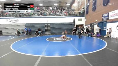 52 lbs Quarterfinal - Cannon Crisler, Treasure Valley Wrestling Club vs Brody Femrite, Timberline Youth Wrestling