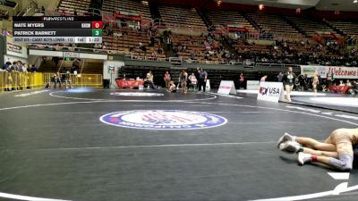 Cadet Boys Lower - 113 lbs Champ. Round 2 - Patrick Barnett vs Nate Myers, Kerman High School Wrestling