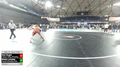 165 lbs Quarters - Emil Engler, Yakima Valley Wrestling vs Brady Lonsway, Camas Wrestling Club