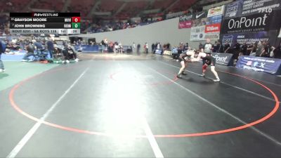 5A Boys 138 lbs Cons. Round 3 - Grayson Moore, Mountain View Boys vs John Browning, Redmond Boys