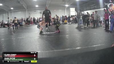 50 lbs Semifinal - Clara Corey, Carolina Reapers vs Duke Payne, Roundtree Wrestling Academy