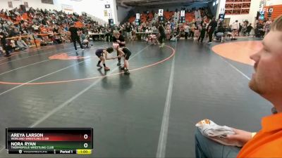 43-46 lbs Round 2 - Nora Ryan, Thermopolis Wrestling Club vs Areya Larson, Worland Wrestling Club