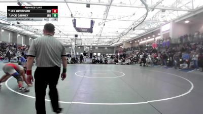 126 lbs Round Of 16 - Jax Opotzner, Derby/Oxford/Holy Cross vs Jack Gedney, Lewis Mills*