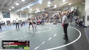 132 lbs Semifinal - Oliver Benninghof, Trabuco Hills vs Brady Mercer, Fountain Valley