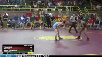 126 lbs Quarterfinal - Trayce Eckman, Union County vs Paul King, New Albany