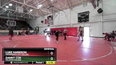 184 lbs Semifinal - Luke Harrison, Sacramento City College vs Danny Cox, Palomar College