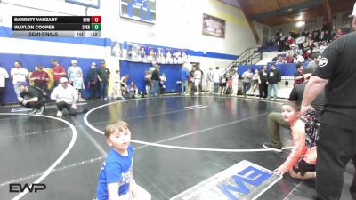 58 lbs Semifinal - Barrett Vanzant, Bristow Elementary Wrestling Club vs Waylon Cooper, Sperry Wrestling Club