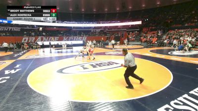 1A 138 lbs Champ. Round 1 - Alex Kostecka, Kankakee (McNamara) vs Brody Matthews, Vandalia