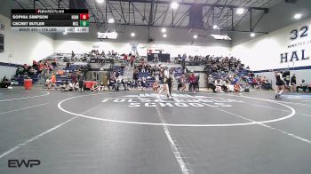 115 lbs Rr Rnd 1 - Sophia Simpson, Henryetta vs Cecret Butler, McLain