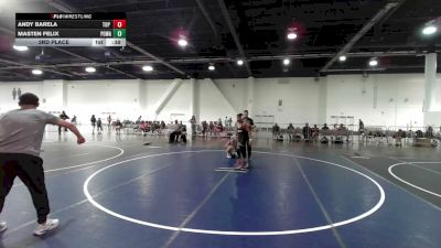 98 lbs 3rd Place - Andy Barela, Top Rank Hammers vs Masten Felix, Poway Elite