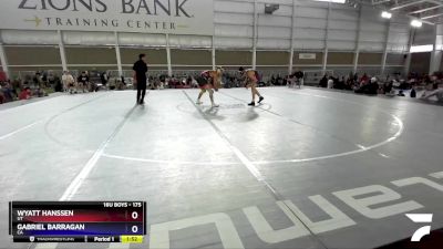 175 lbs 1st Place Match - Wyatt Hanssen, UT vs Gabriel Barragan, CA