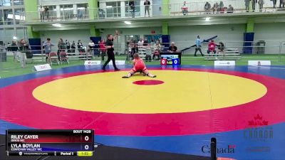 57kg 5th Place Match - Riley Cayer, Dinos WC vs Lyla Boylan, Cowichan Valley WC